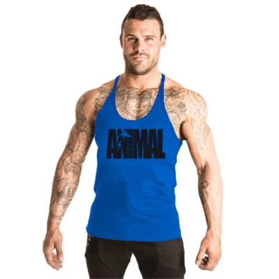 Gilet de sport pour hommes lâche épaule sans manches type musculaire