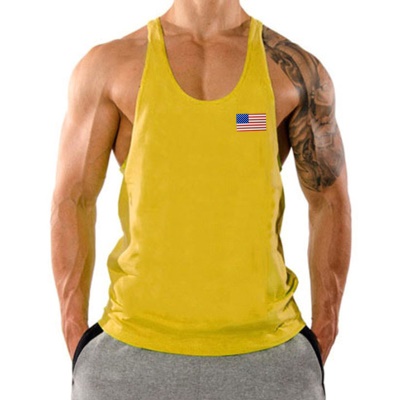 Gilet de sport pour hommes muscle fitness harnais sans manches coton