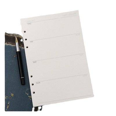 Papier A5 d'agenda à six trous