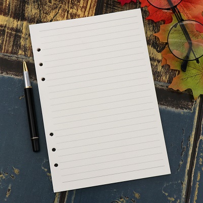 Papier A5 d'agenda à six trous