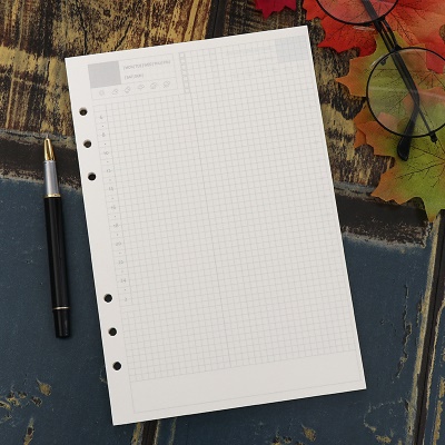 Papier A5 d'agenda à six trous