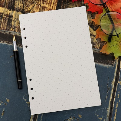 Papier A5 d'agenda à six trous