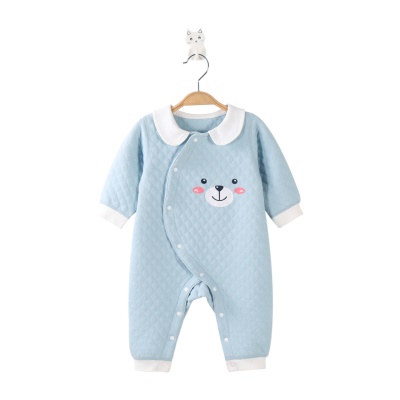 Combinaison bébé triple pince en coton pour respirer la transpiration et respirer à carreaux