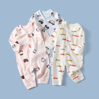 Combinaison bébé en coton simple boutonnage doux et confortable