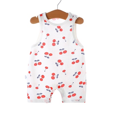 Combinaison pour bébé en coton tricoté imprimé et teint actif