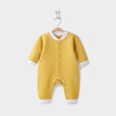 Combinaison bébé triple pince en coton pour respirer la transpiration et respirer à carreaux