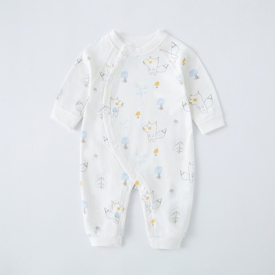 Combinaison bébé en coton patte diagonale simple boutonnage confortable et doux