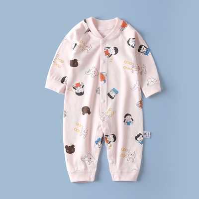 Combinaison bébé en coton doux et respirant à lignes verticales