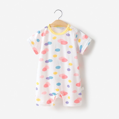 Combinaison bébé en coton jacquard avec boutons d'épaule confortables et respirants