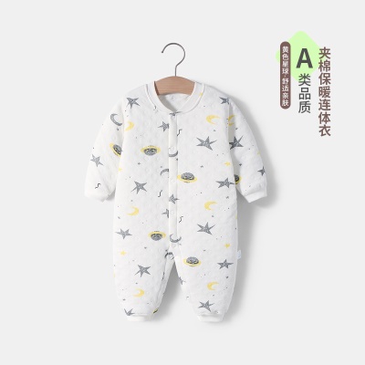 Combinaison bébé triple couche clip coton imprimé chaud