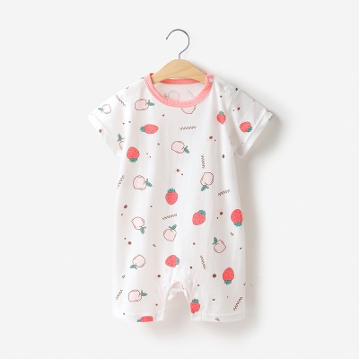 Combinaison bébé en coton jacquard avec boutons d'épaule confortables et respirants