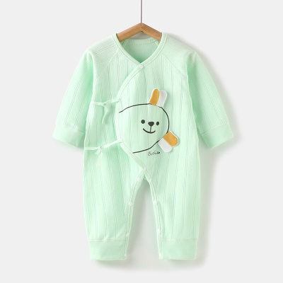 Combinaison bébé avec patte oblique en coton respirant et absorbant la transpiration