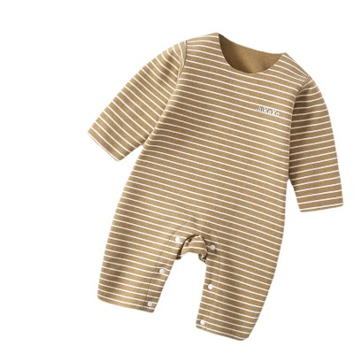 Combinaison pour bébé rayures en fibres chimiques et boutons mélangés