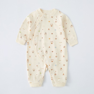 Combinaison bébé en coton patte diagonale simple boutonnage confortable et doux