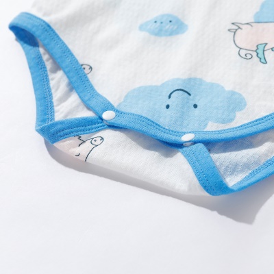 Combinaison bébé en jacquard de coton léger et respirant avec boutons d'épaule