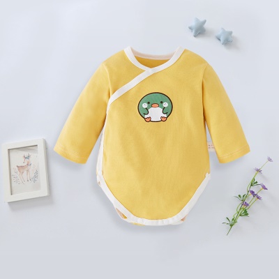 Combinaison bébé double couche de protection du ventre en coton imprimé