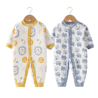 Combinaison bébé en coton à trois couches pour l'impression et la teinture respectueuses de l'environnement pour garder au chaud