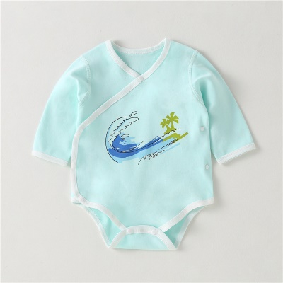 Combinaison bébé double ventre double patte diagonale en coton simple boutonnage