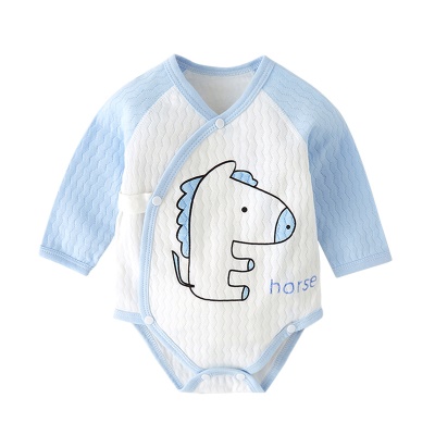 Combinaison bébé en coton lâche et respirant avec motif ondulé