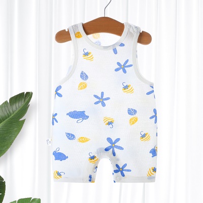 Combinaison bébé en jacquard de coton léger et respirant avec boutons d'épaule