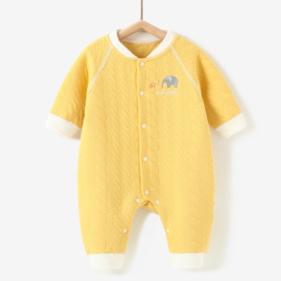 Combinaison bébé en coton chaud 3 couches clip coton doux et respirant