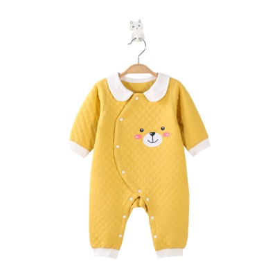 Combinaison bébé triple pince en coton pour respirer la transpiration et respirer à carreaux