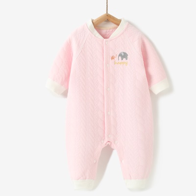 Combinaison bébé 3 couches clip coton sucer la transpiration et respirer à carreaux