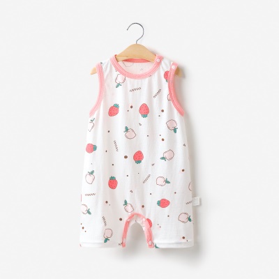Combinaison bébé en jacquard de coton léger et respirant avec boutons d'épaule