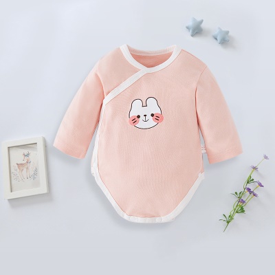 Combinaison bébé double couche de protection du ventre en coton imprimé