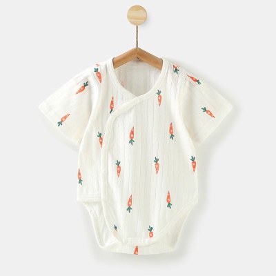 Combinaison bébé en coton avec patte diagonale et simple boutonnage Léger et respirant