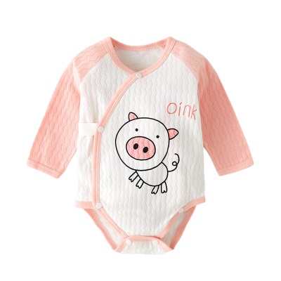 Combinaison bébé en coton lâche et respirant avec motif ondulé