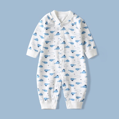 Combinaison bébé en coton doux et respirant à lignes verticales