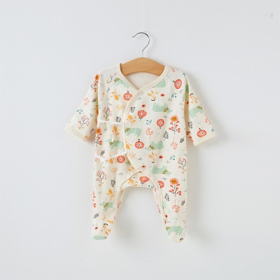 Combinaison bébé avec lanière en coton imprimé