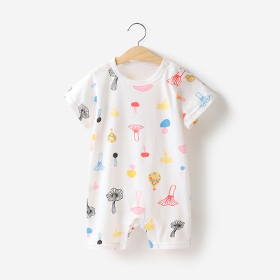 Combinaison bébé en coton jacquard avec boutons d'épaule confortables et respirants