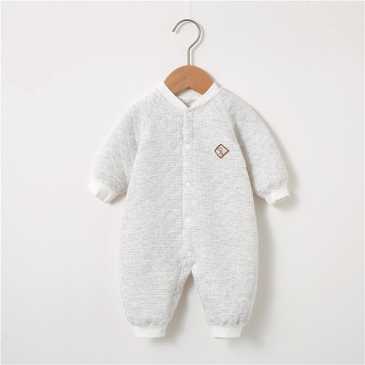 Combinaison bébé en coton confortable et doux à carreaux