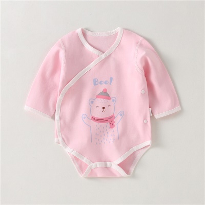 Combinaison bébé double ventre double patte diagonale en coton simple boutonnage