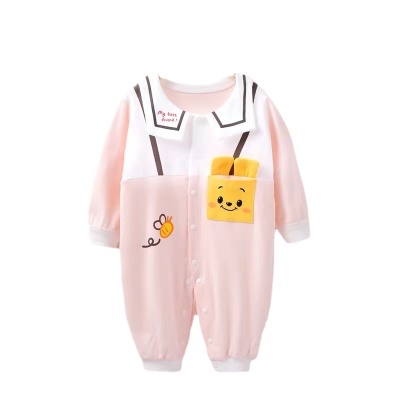Combinaison bébé avec revers de coton imprimé stéréo