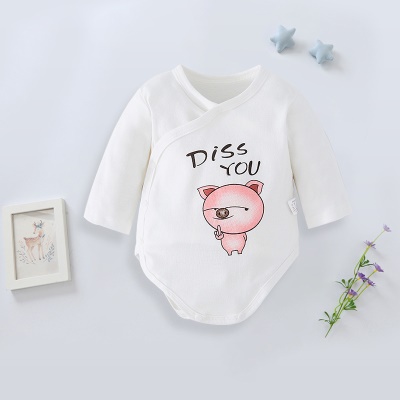 Combinaison bébé double couche de protection du ventre en coton imprimé