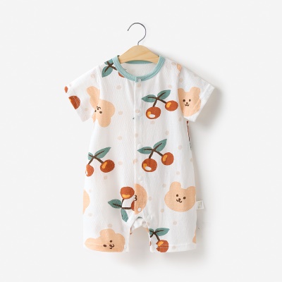 Combinaison bébé cardigan en coton léger et respirant