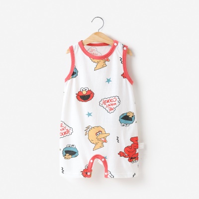 Combinaison bébé en jacquard de coton léger et respirant avec boutons d'épaule