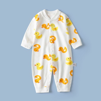 Combinaison bébé en coton doux et respirant à lignes verticales