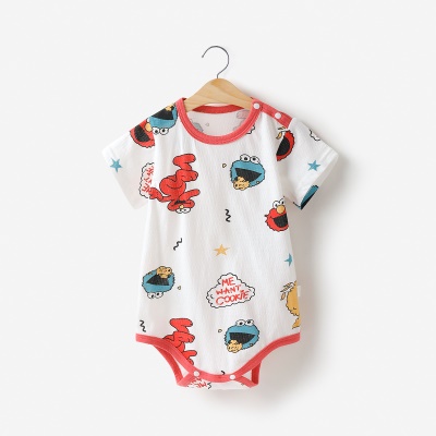 Combinaison bébé en jacquard de coton léger et respirant avec boutons d'épaule