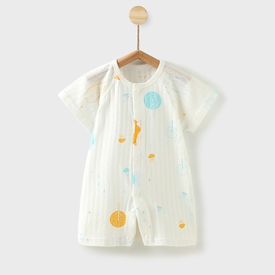 Combinaison bébé en coton actif imprimé et teint respirant et absorbant la transpiration