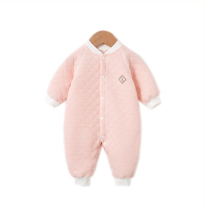 Combinaison bébé triple pince en coton pour respirer la transpiration et respirer à carreaux
