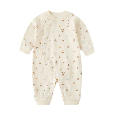 Combinaison bébé en coton patte diagonale simple boutonnage confortable et doux