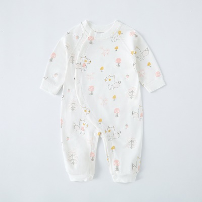 Combinaison bébé en coton patte diagonale simple boutonnage confortable et doux