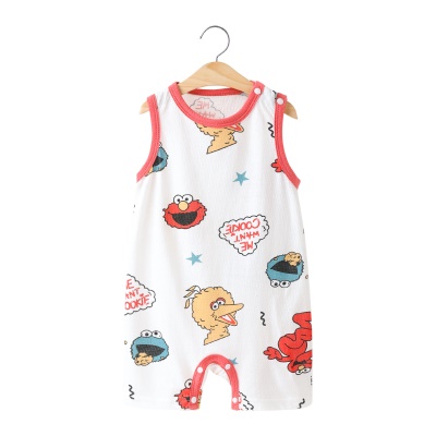 Combinaison bébé en jacquard de coton léger et respirant avec boutons d'épaule