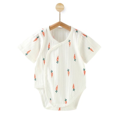 Combinaison bébé en coton avec patte diagonale et simple boutonnage Léger et respirant