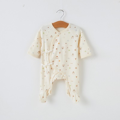 Combinaison bébé avec lanière en coton imprimé