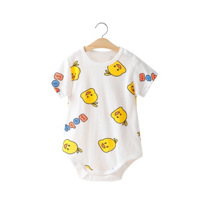 Combinaison bébé en jacquard de coton léger et respirant avec boutons d'épaule